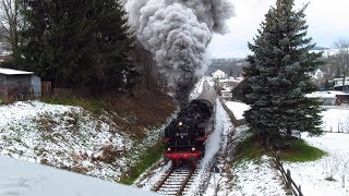 Dampfzüge im Erzgebirge am 3 Advent [upl. by Neeliak81]