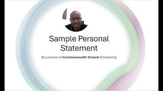 Sample Personal statement Commonwealth Shared Scholarship Winner [upl. by Trisha]