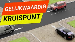 Gelijkwaardige kruispunten uitgelegd  voorrangssituaties [upl. by Eutnoj]