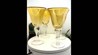 Artland Iris Amber Yellow Water Wine Goblet Glasses [upl. by Hyps]