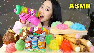 I Tried ASMR JELLY BOTTLE  RAINBOW NOODLES  TIKTOK JELLIES ETC [upl. by Calia]