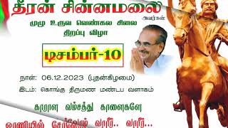 தீரன் சின்னமலை கவுண்டர் சிலை திறப்பு விழா kongunadu vellalar harur dharmapuri kvg breaking [upl. by Nahsrad846]