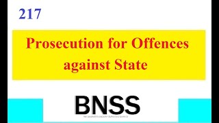 Clause 217 BNSS Prosecution for Offences against State [upl. by Carolee]