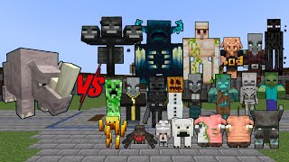 Alexs Mobs quotRhinocerosquot vs All Mob in Minecraft Mob Battle [upl. by Ardnosak764]