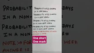 🔥 Probability of getting 5253 Sundays in a leap and non leap year shortsfeed viralytSunnyedu7 [upl. by Doughty]