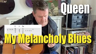 Queen My Melancholy Blues  Guitar Play Along with Tabs amp Chords [upl. by Albion]