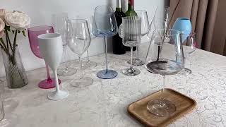 Food grade colorful party wine glasses [upl. by Rosalinda]