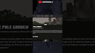 New Pale Garden Minecraft Snapshot OUT NOW minecraft shorts [upl. by Millda620]