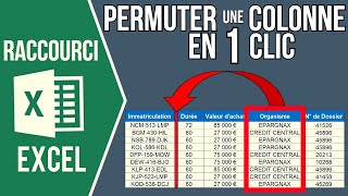 EXCEL  PERMUTER UNE COLONNELIGNE EN 1 CLIC Avec un raccourci [upl. by Faus]