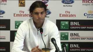 Nadal Discusses Beating Gulbis In Rome [upl. by Aubreir]