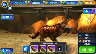 UNLOCK ANDREWSARCHUS VS ANDREWTHERIUM VS DEINOTHERIUM MAX X3 LV 40  JURASSIC WORLD THE GAME [upl. by Dorree902]