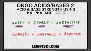 Ranking Acid Base Strength Using Ka pKa Values Leah4sci [upl. by Idnyc]