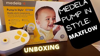 Medela Pump in Style MaxFlow Breast pump Unboxing [upl. by Ojahtnamas441]