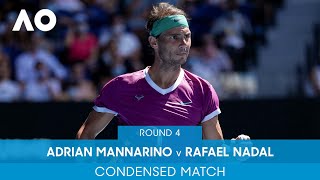 Rafael Nadal v Adrian Mannarino Condensed Match 4R  Australian Open 2022 [upl. by Theta]