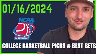 Another Winning CBB Day Yesterday College Basketball Picks for January 16th 2024 [upl. by Ziegler]