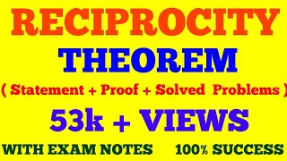 RECIPROCITY THEOREM  STATEMENT AND PROOF OF RECIPROCITY THEOREM  BASIC ELECTRONICS  WITH NOTES [upl. by Lletniuq]