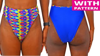 HOW TO SEW HIGH CUT HIGH WAIST BIKINI BOTTOMS  GIGI FASHION DESIGNER [upl. by Romona992]