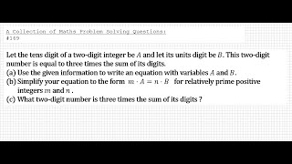 A Collection of Maths Problem Solving Questions169 Numbers [upl. by Nauh]