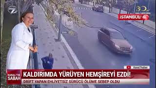 KALDIRIMDA YÜRÜYEN HEMŞİREYİ EZDİ 29102024 [upl. by Neelahs182]