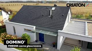 🏠 Realizacja  Płaska dachówka ceramiczna CREATON DOMINO FINESSE czarna glazurowana [upl. by Eisenstark]