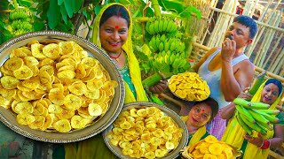 BANANA CHIPS  How To Make Banana Chips  Home Made Banana Chips Recipe  Indian Street Food [upl. by Ardeahp120]