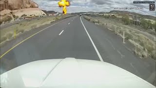 New video Derailed train explodes near AZNM border Friday Interstate 40 reopens [upl. by Harlin]