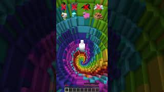 Rainbow Dropper vs Falling Mobs meme minecraft shorts [upl. by Silas]