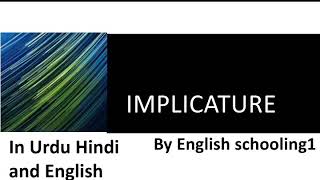 Implicatures in Pragmatics and Semantics in Urdu Hindi and English [upl. by Renner]