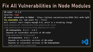 How to Resolve Vulnerabilities when quotnpm audit fixquot does not work [upl. by Suhpoelc812]