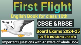 First Flight for class 10th पहली उड़ान कक्षा दस for CBSEampRBSE Board Exams Important Ques with Ans [upl. by Nivlek]