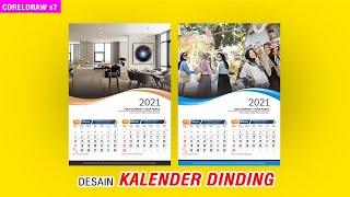 Cara Membuat Kalender dinding 2021 di Coreldraw [upl. by Udenihc]