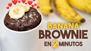 BROWNIE de PLÁTANO en MICROONDAS 🍫🍌  en 2 minutos [upl. by Haroppiz42]