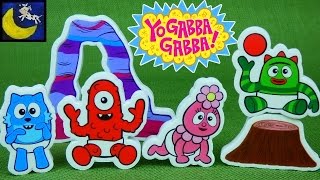 Yo Gabba Gabba Foam Figure Bath Toys Play Set Baby Brobee Muno Toodee Foofa Babies DJ amp Gooble [upl. by Cohlette]