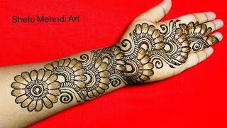 Shaded arabic simple mehndi designs for full hands  mehendi design front hand simple [upl. by Aihceyt]