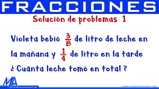 Solución de problemas con fracciones  Ejemplo 1 [upl. by Demb]