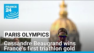 Paris Olympics Cassandre Beaugrand wins Frances first triathlon gold • FRANCE 24 English [upl. by Adiasteb]