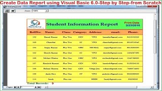 Visual Basic tutorialCreate Data Report using Data EnvironmentPrint and Export report Step by Step [upl. by Myers185]