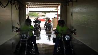 Motorcycles in Carwash May 6 2012 Gatesville TX [upl. by Eidnim]