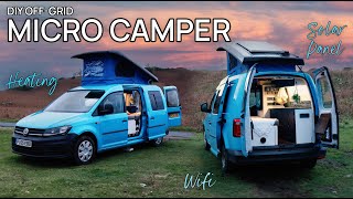 DIY Micro Camper Conversion  FULL TOUR  FULL TIME Vanlife  VW Caddy Van  OffGrid [upl. by Danette999]