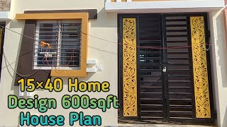 15×40 House Plan  15×40 1bhk Home Design Plan  600sqft Planing  Kavirdev Home Tour [upl. by Egwan]