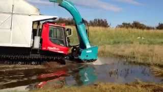 PistenBully GreenTech mulching wetland salt marshes Yorkshire Wildlife Trust [upl. by Cortie183]