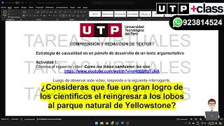 📝 Semana 12 Tema 01 Tarea Aplicando la estrategia de causalidad Comprensión y Redacción de Textos I [upl. by Regan]