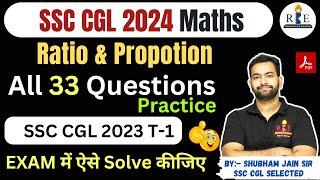 Ratio amp Proportion SSC CGL 2023 Tier 1 All 33 Questions Check your preparation and exam level [upl. by Geraud]