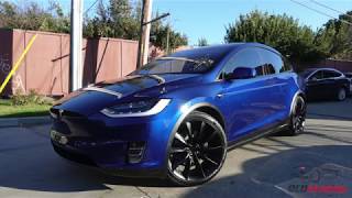 Tesla Model X 75D  Deep Blue Metallic  CQuartz Finest Reserve and XPEL Ultimate PPF [upl. by Bevis]