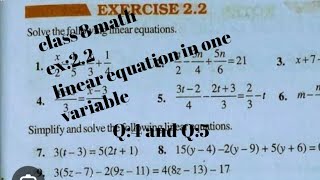 class 8 math chapter 2 ex22 q4q5 in english medium ncert linear equation in one variable class 8 [upl. by Uliram]