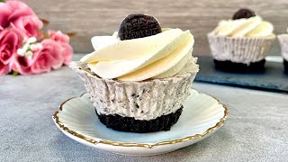 Mini Oreo cheesecakes  No bake dessert  No eggs no gelatine  Easy and Yummy [upl. by Ellah]