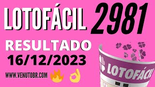 🍀 Resultado Lotofácil 2981 [upl. by Sheena763]