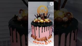 Golden dripping cakeshortfeed cakedecorating cakedecoratinglover cakelover [upl. by Tloh]