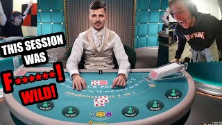 Insane Completely UNHINGED BlackJack Session [upl. by Yrocej525]