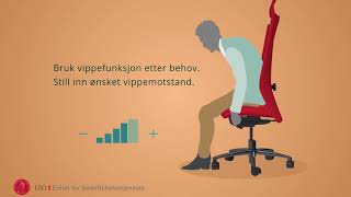 Stoljustering til ergonomisk sittestilling [upl. by Ennasus]